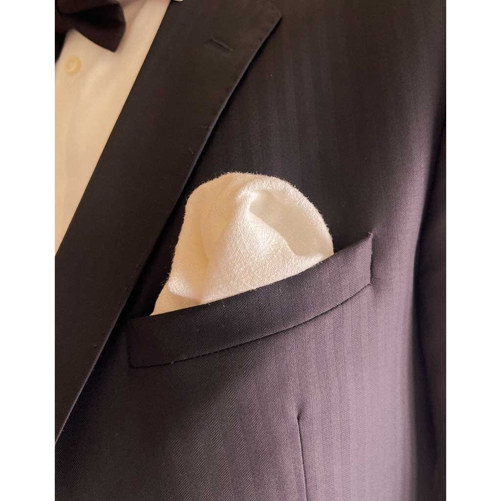 Pañuelo de bolsillo | Creamfold Ecru | Mezcla suave de viscosa y lino