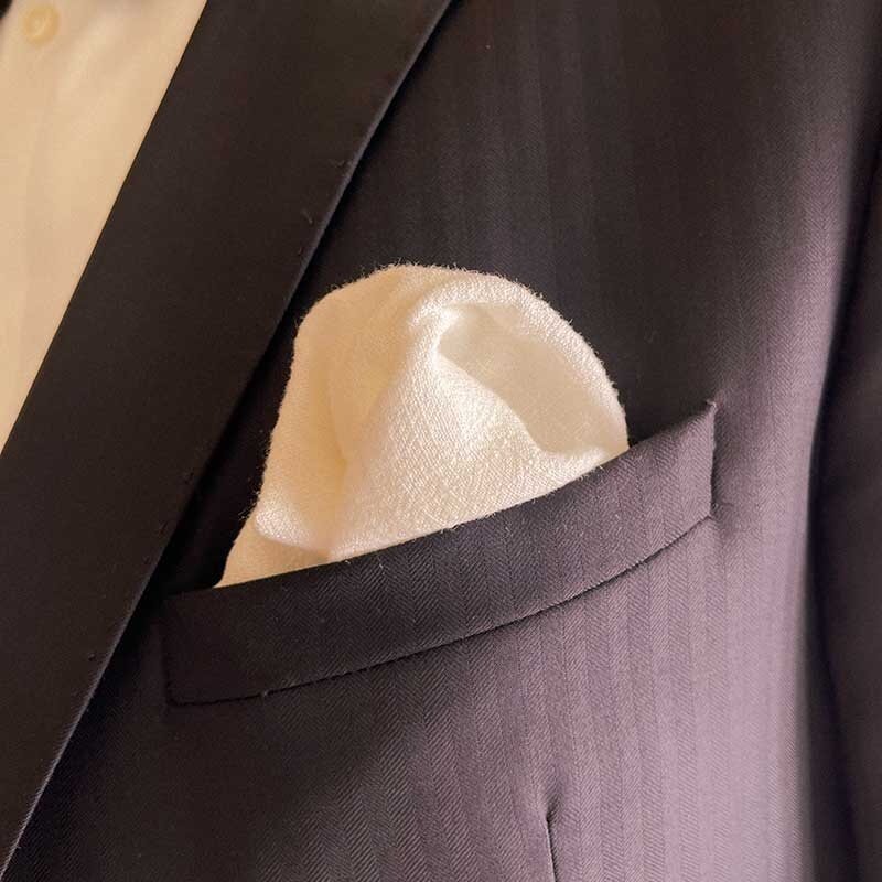 Pañuelo de bolsillo | Creamfold Ecru | Mezcla suave de viscosa y lino