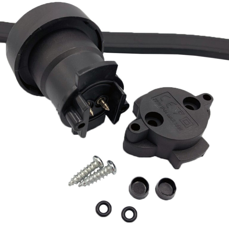 Losse E27 fitting incl. afdichtring - zwart