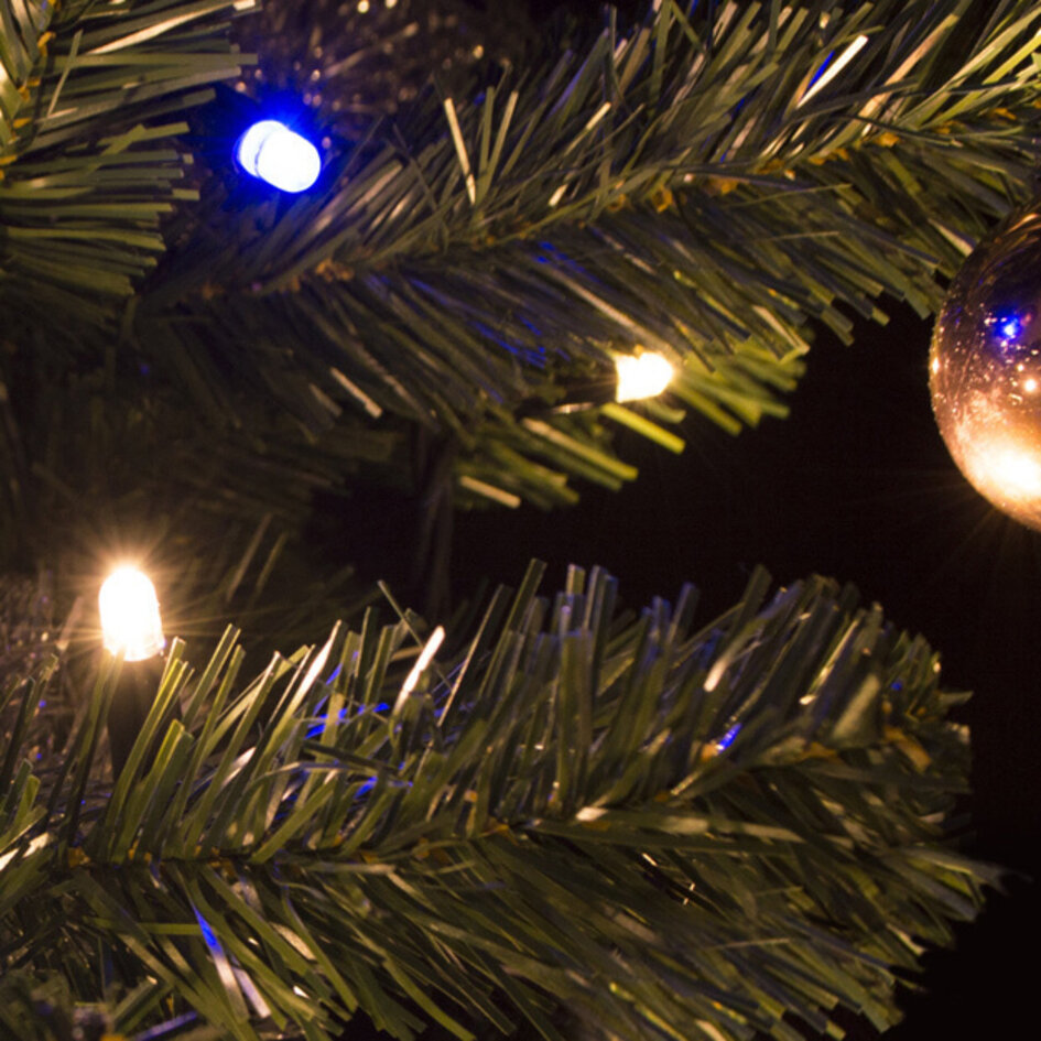 Guirlande de Noël raccordable | blanc chaud, scintillement bleu | dès 10 m, 100 LED | caoutchouc