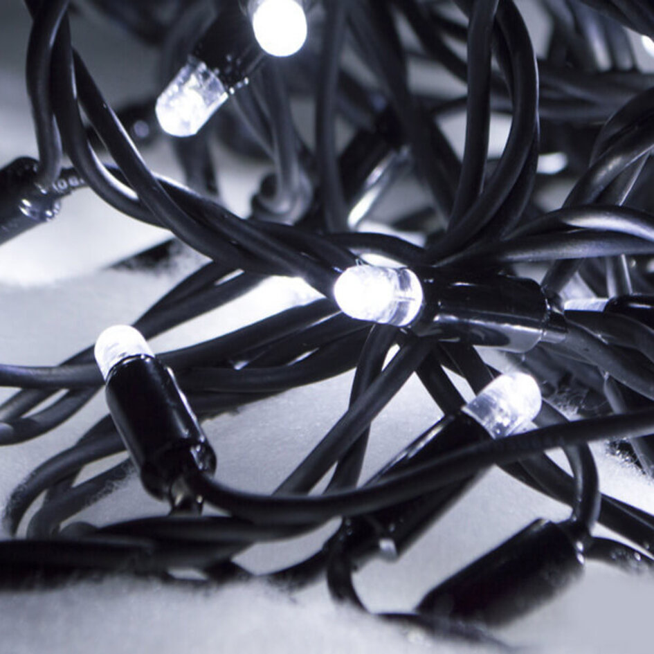 Koppelbare kerstverlichting | koud wit | vanaf 10 meter met 100 LEDs | rubber
