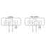 Luminaire de secours 3 watts avec abat-jour transparent, série OTG-KL