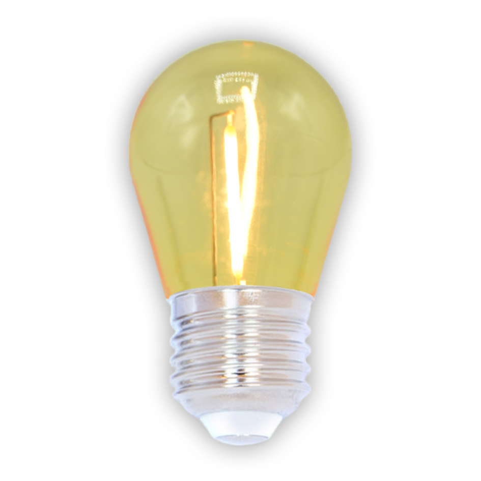 1 watt, filament, geel