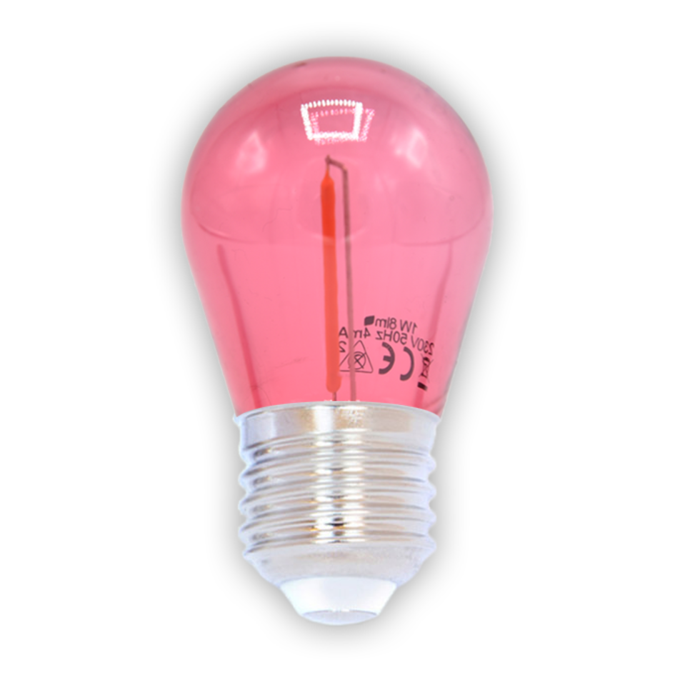Ampoule LED guinguette, rouge,  à filament, 1 watt