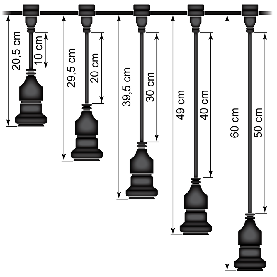 Hangende fitting (wit) - zelfmontage (excl. lamp)