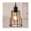 Industriële hanglamp Diego in matzwart kooiframe
