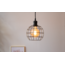Industriële hanglamp Hugo in matzwart bolvormig kooiframe