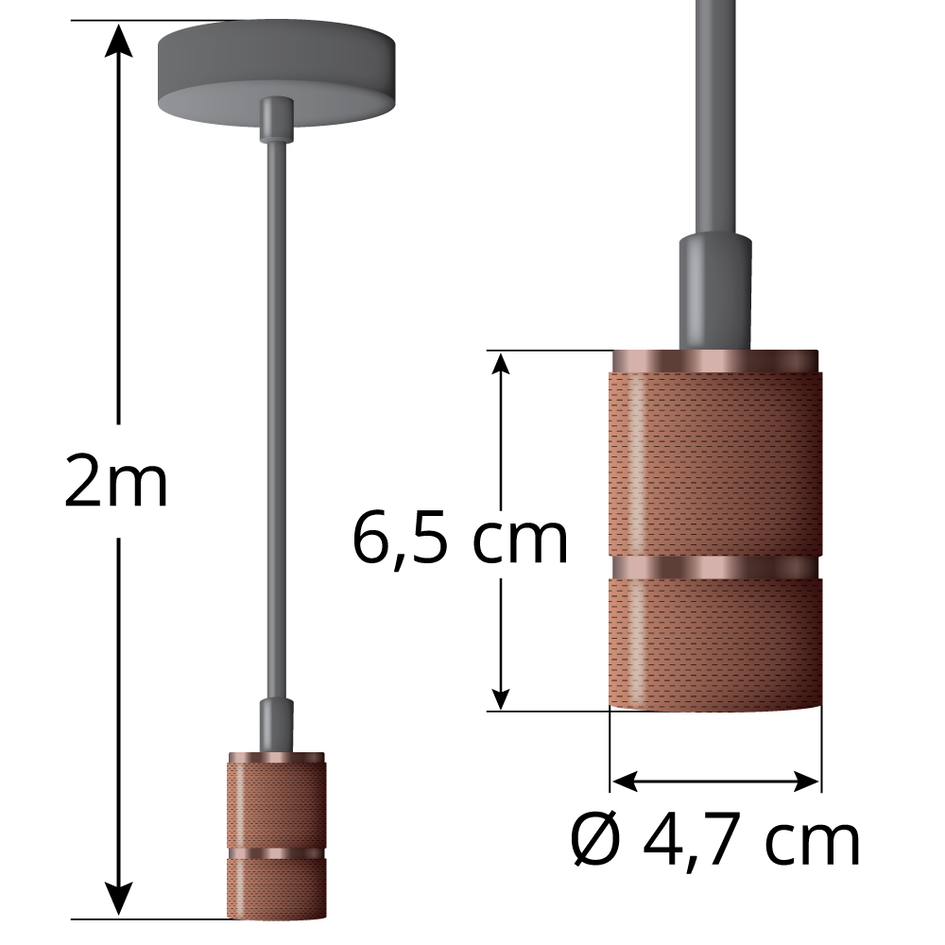 Suspension doré avec ampoule XXL de 8,5W à 10W, verre ambré, 2000K, Ø160