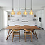 Industriële zilveren snoerpendel incl. 8,5W tot 10W XXXL lamp, amber glas, 2000K, Ø200