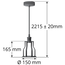 Lampe suspendue Diego incl. lampe 2.5W à 10W, verre ambré, 2000K, Ø60