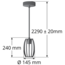 Suspension Maya incl. ampoule spirale 5W, verre ambré, 1800K, Ø60