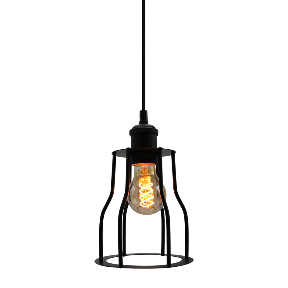 Hanglamp Diego incl. 5W spiraal lamp, amber glas, 1800K, Ø60