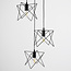 Suspension industrielle Star 3 lumières en métal noir