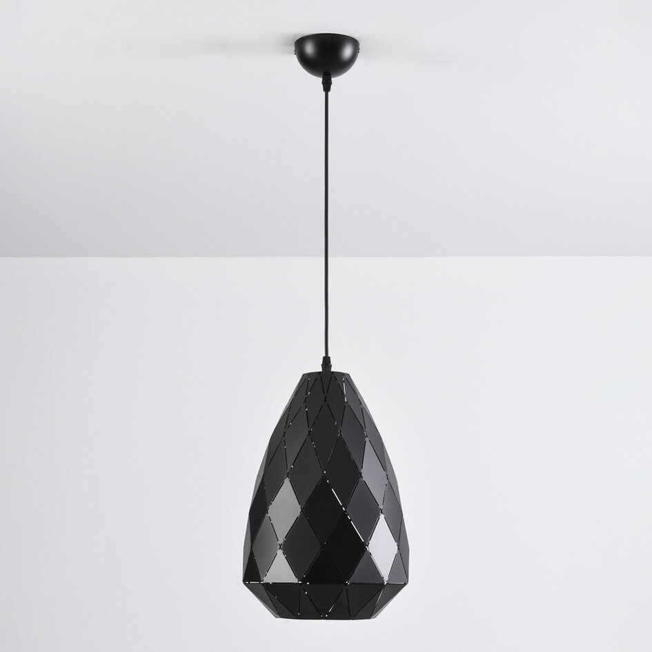 Lampe suspendue design noir brillant deco - Jupiter