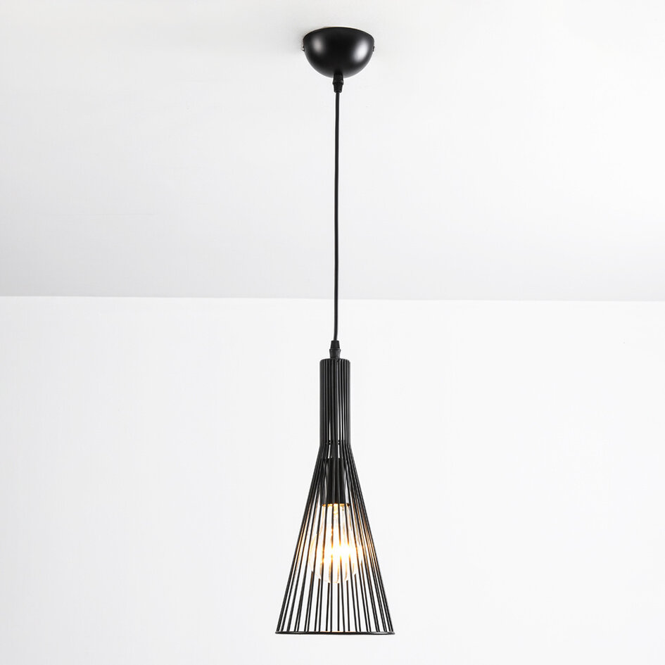 Industriële hanglamp Sofia in zwart metaal