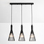 Lampe suspendue industrielle en métal noir 3 lumières - Sofia