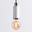 Lampe suspendue design en béton blanc léger avec décoration en or rose - Vienne