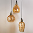 Design hanglamp amber glas met bolling 3-lichts - Verona