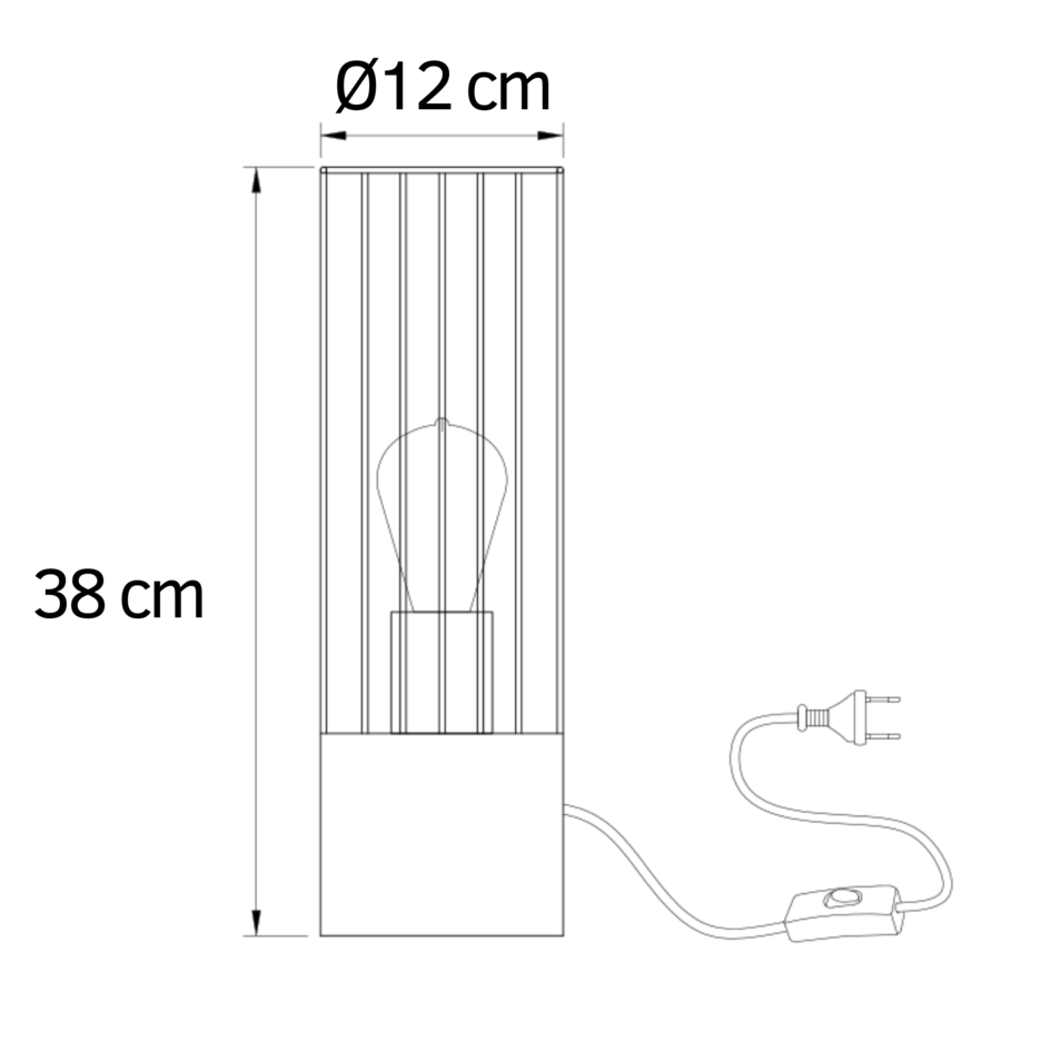 Lampe de table industrielle noire avec base robuste - Palma