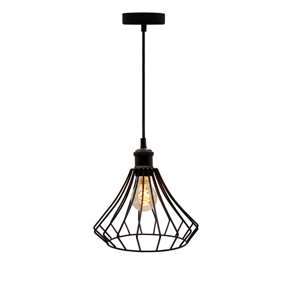 Hanglamp Kiki incl. 5W spiraal lamp, amber glas, 1800K, Ø60