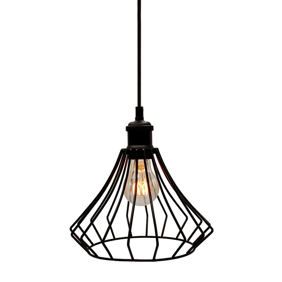 Lampe suspendue Kiki avec lampe à spirale 5W, verre ambré, 1800K, Ø60