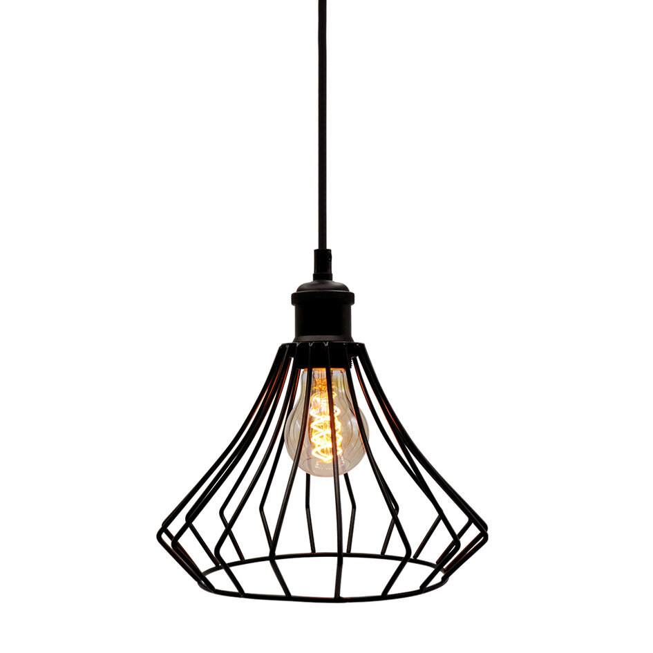 Lampe suspendue Kiki avec lampe à spirale 5W, verre ambré, 1800K, Ø60