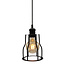 Lampe suspendue Diego avec lampe spirale 5W, verre ambré, 1800K, Ø95