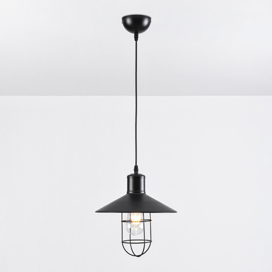 Industriële hanglamp Kiev van zwart staal