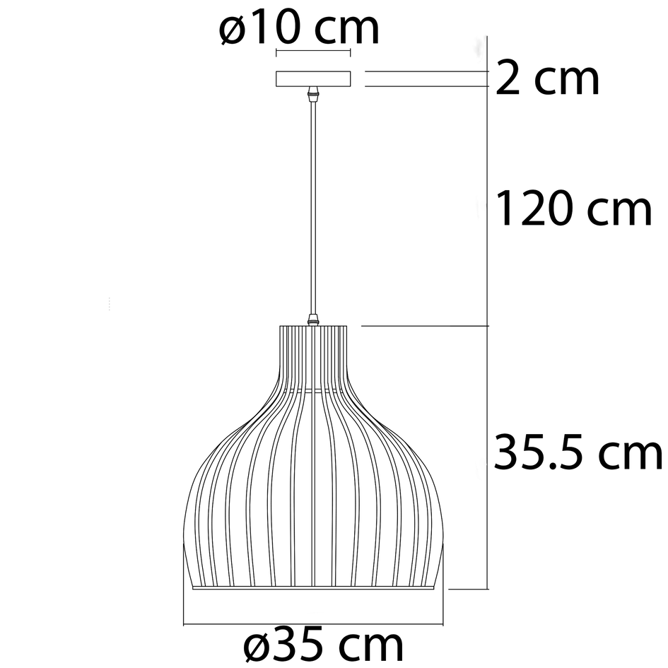 Lampe suspendue style rurale avec bois naturel - Hanoï
