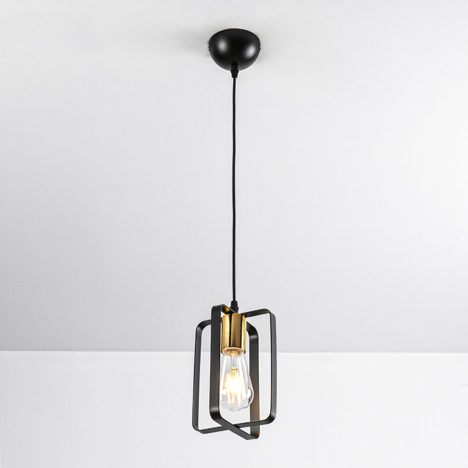 Industriële hanglamp zwart met goud – Pisa