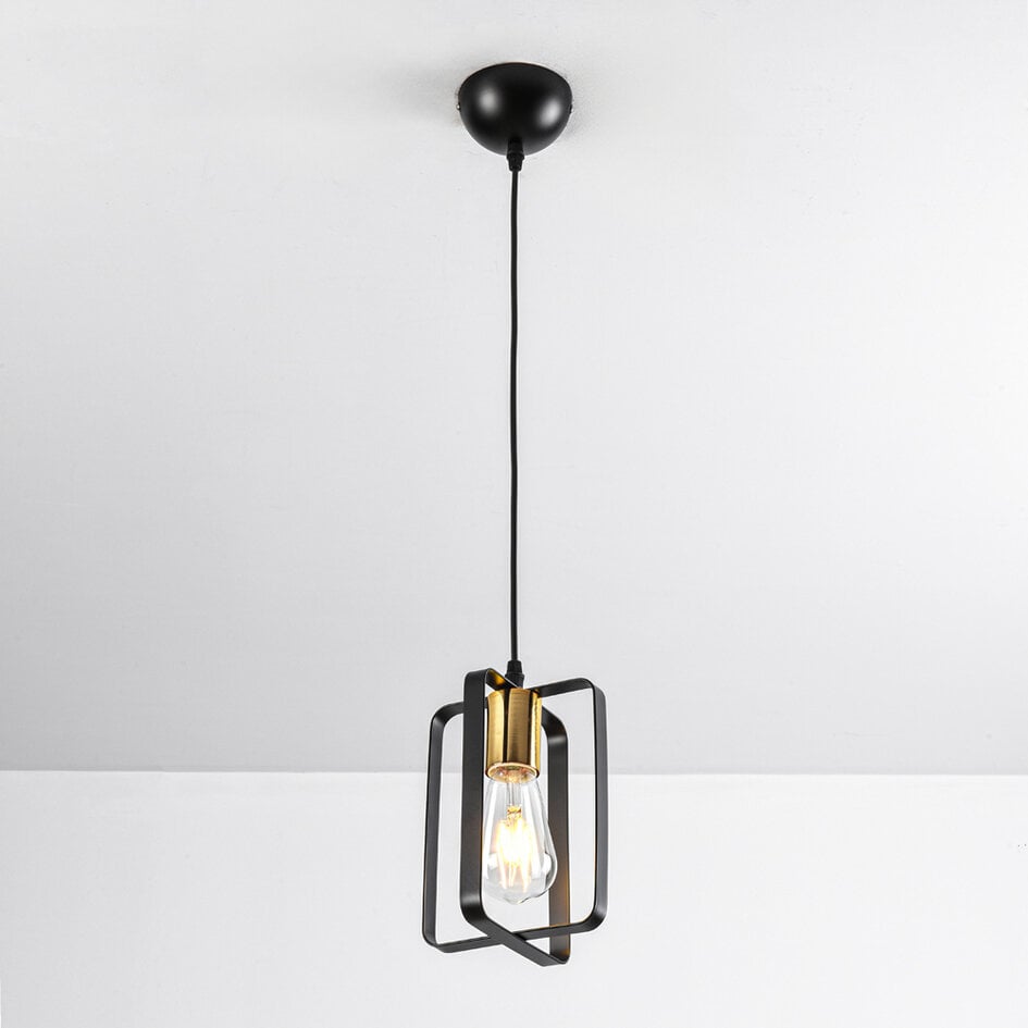 Suspension industrielle Pisa - noir et or