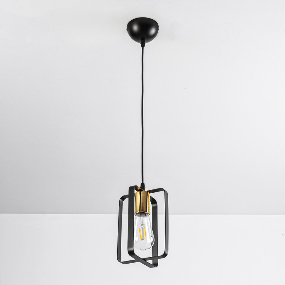 Industriële hanglamp zwart met goud – Pisa