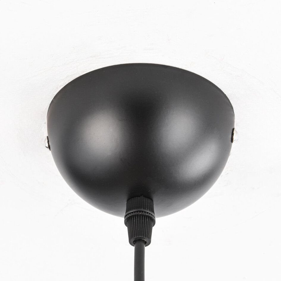 Lampe suspendue moderne ronde noire avec or - Goldy