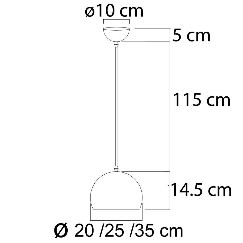 Lampe suspendue moderne ronde noire avec or - Goldy