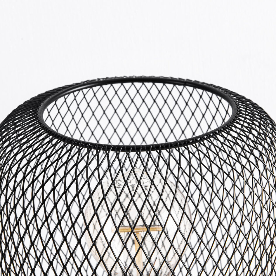 Industriële zwarte tafellamp met metalen constructie - Prison