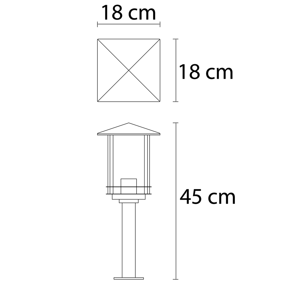 Lampe extérieur classique Rocco en acier inoxydable, 45 cm