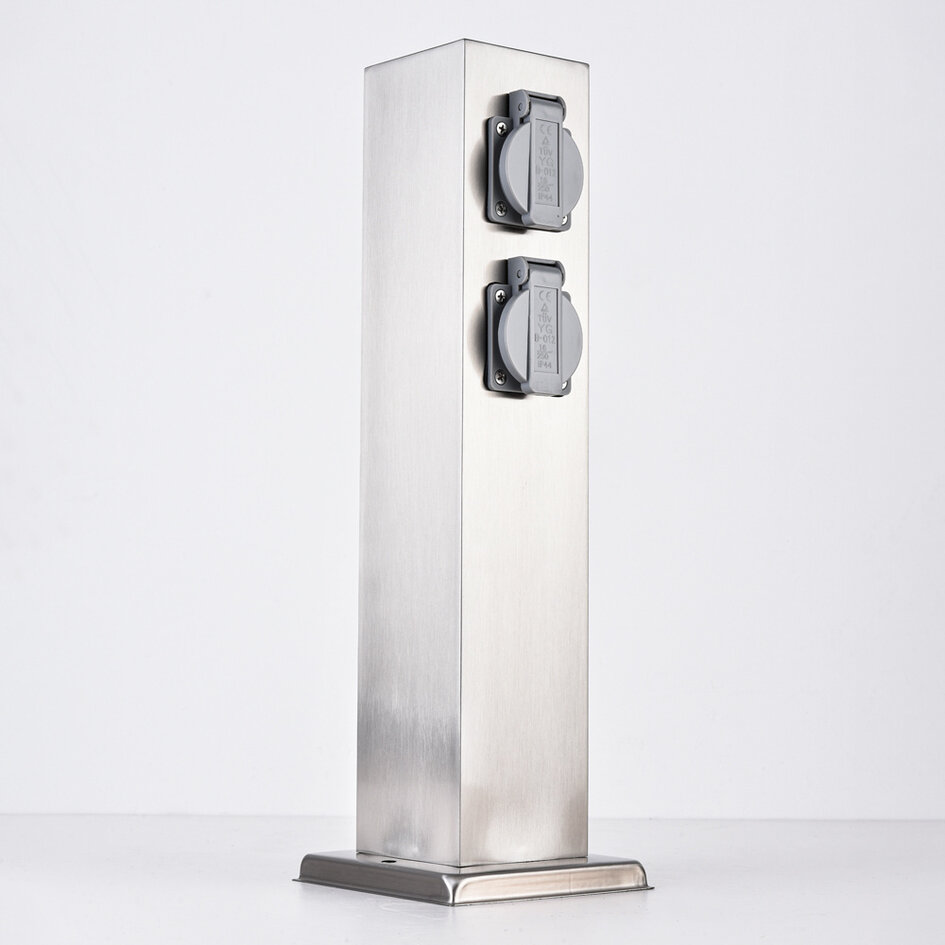 RVS tuinpaal met stopcontact - Fabrizio