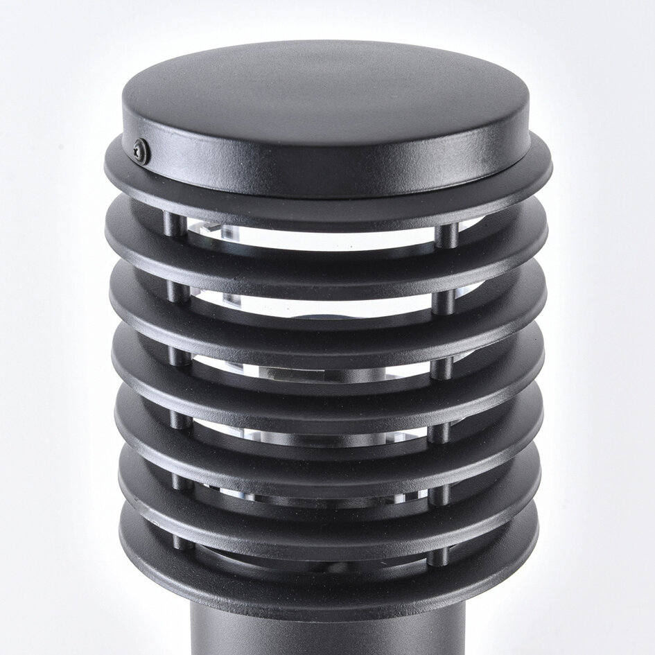 Lampe d'extérieur sur pied Elia en acier inoxydable noir - 50 cm