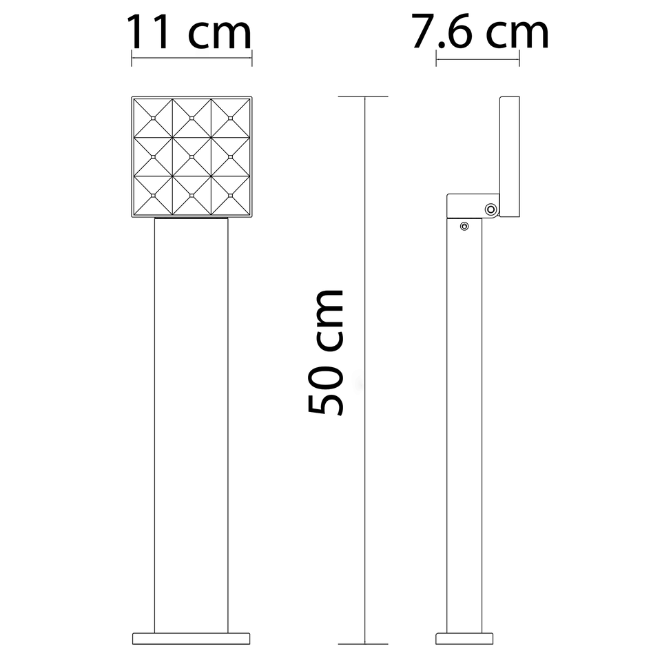 Lampe extérieur moderne noire Carla, 50 cm