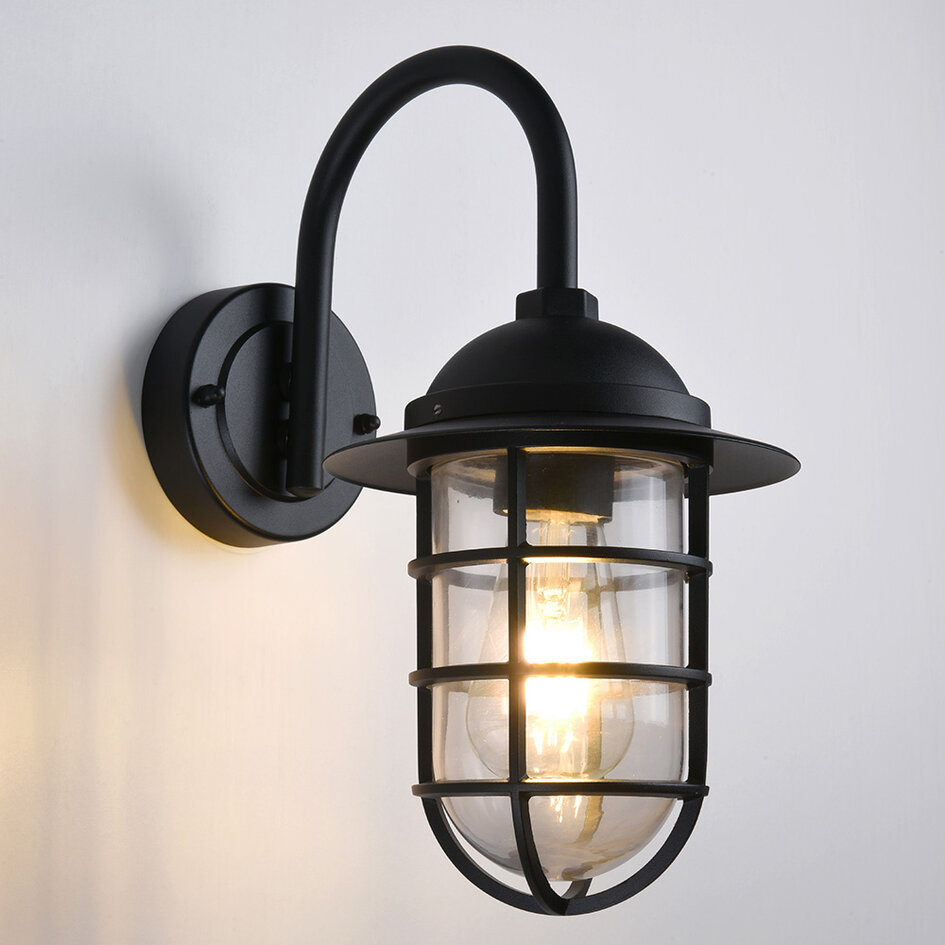 Wandlamp landelijk Claudia - zwart