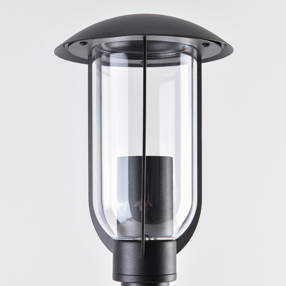 Lampe d'extérieur sur pied Alessandro en acier inoxydable noir - 80 cm