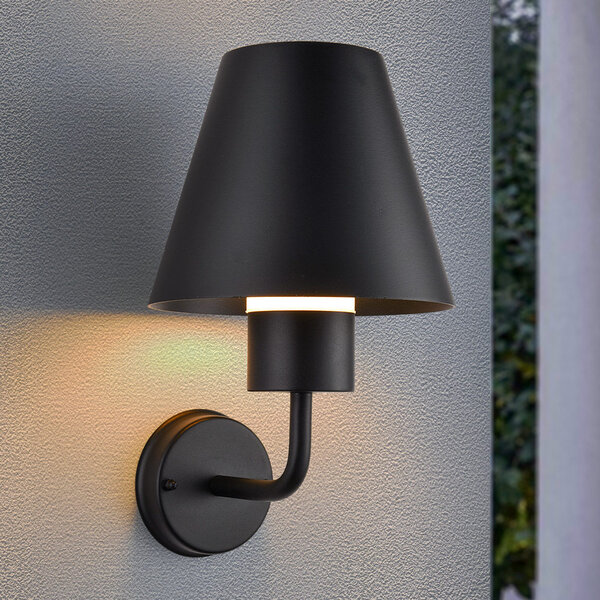 Buitenwandlamp Michelle - zwart met lampenkap