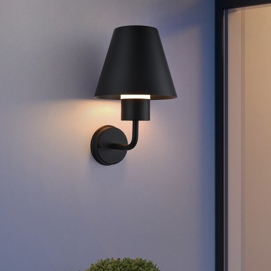 Buiten wandlamp met lampenkap Michelle - zwart