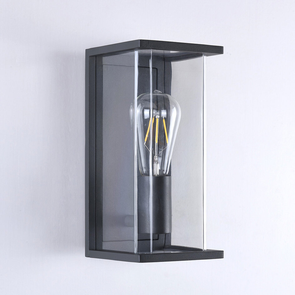 Moderne buitenwandlamp Flavio IP44 - antraciet