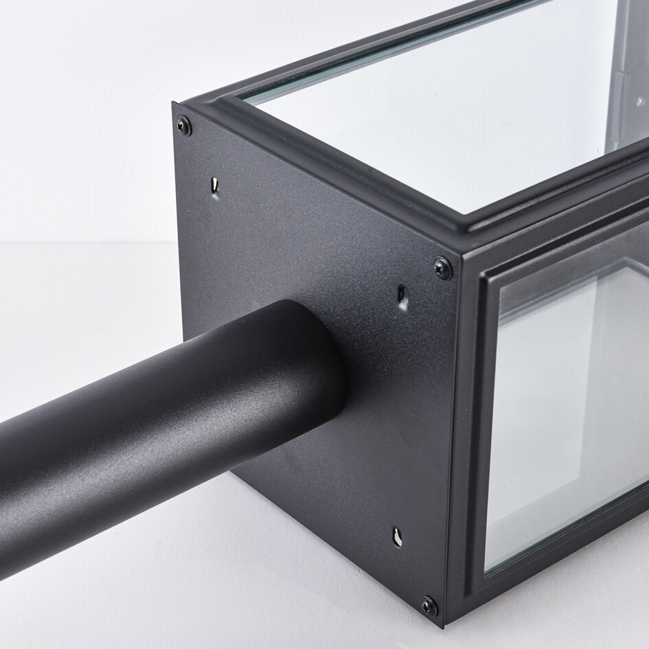 Industriële RVS staande buitenlamp Giovanni - zwart