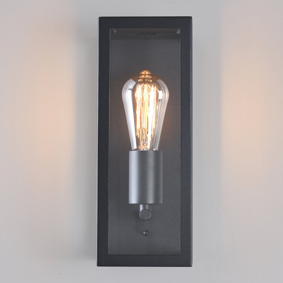 Applique extérieure Filippo - inox noir avec verre