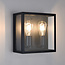Applique extérieure 2 lumières Gabriella - inox noir avec verre