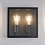Applique extérieure 2 lumières Gabriella - inox noir avec verre