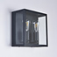 Applique extérieure 2 lumières Gabriella - inox noir avec verre