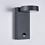 Applique murale Luca avec capteur - anthracite